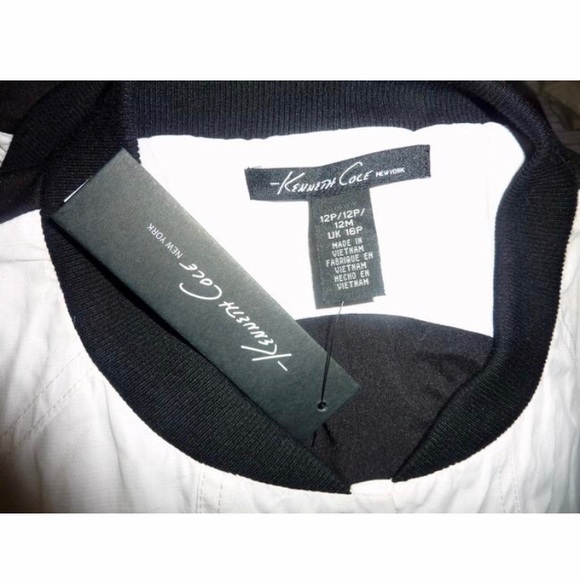 Kenneth Cole Snap Front White/Black Jacket 12P - Picture 6 of 8